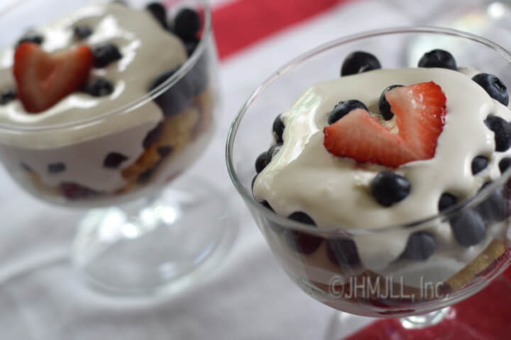 Red, White and Blue Trifle