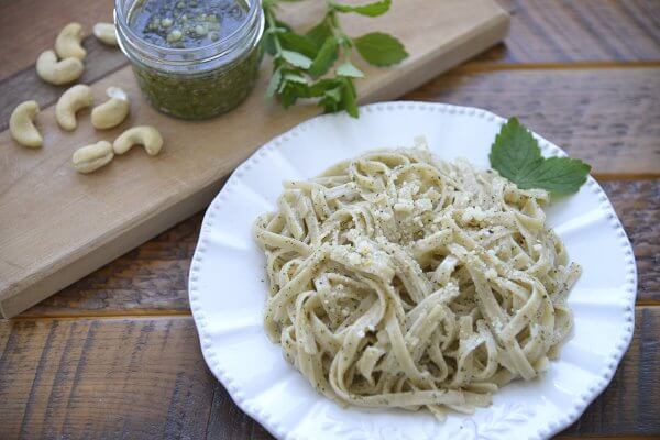 Linguini with Lemon Balm Pesto